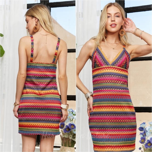 Vivid Glow Striped Mini Dress - Picture 2 of 12